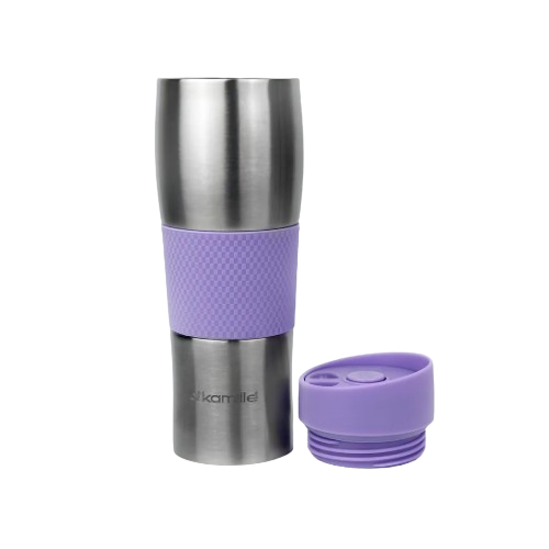 Термопляшка 480мл з нержавіючої сталі з TPR-вставкою (ментоловий, блакитний, ліловий, сірий) Житомир