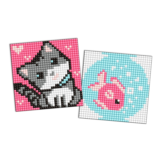 Алмазная мозаїка "Рибка та кошеня" AMG1050 на магнітній основі 9x9 см Вінниця