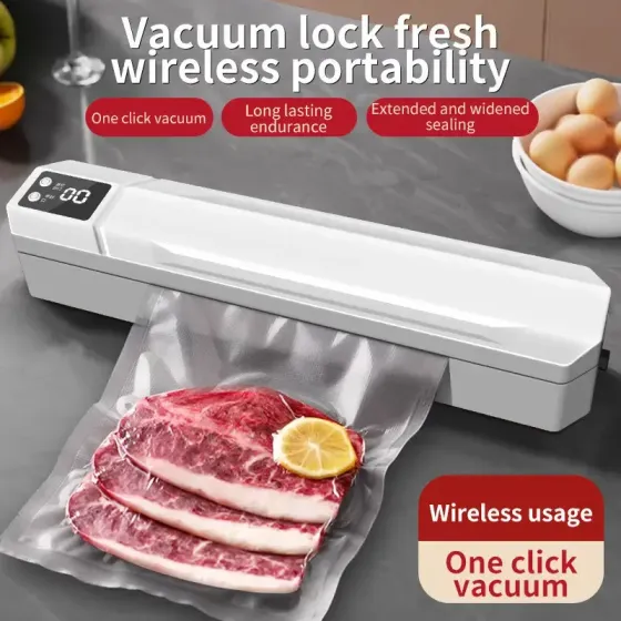 Вакуумный упаковщик пакетов Vacuum Sealer / Автоматический бытовой вакууматор с пакетами, вакуумайзер для упаковки и хранения пищи Коломыя