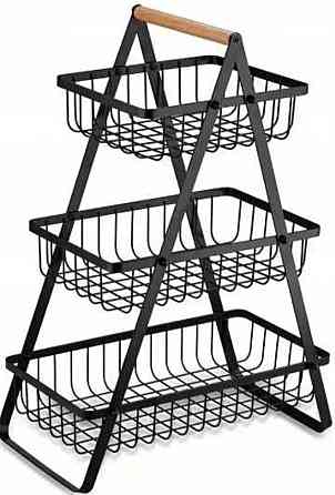 Двухъярусный металлический фруктовник с ручкой Разборная корзина для фруктов. Харьков