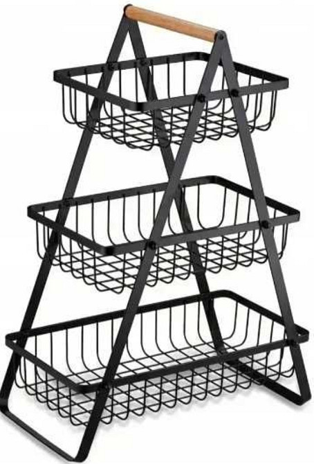 Двухъярусный металлический фруктовник с ручкой Разборная корзина для фруктов. Харьков - изображение 1