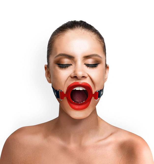 Кляп-расширитель силиконовое кольцо Art of Sex – Gag ring, красный, натуральная кожа Sex Aura Киев - изображение 1