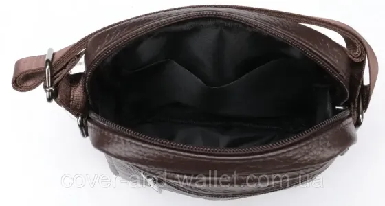 Маленькая мужская вертикальная сумка из натуральной кожи черного цвета Leather Collection Киев