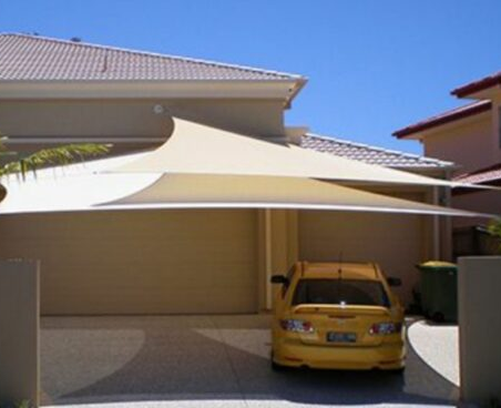 Тент навес затеняющий треугольный 4х4х4м Сетка (Молочный) Винница