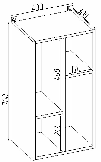 Полка навесная Т-11, Дуб Сонома, 400/300/760 Львов - изображение 2