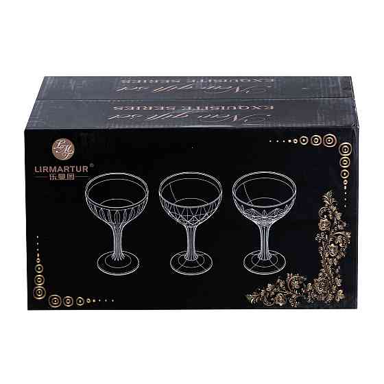 Набір креманок для мартіні 6 шт по 290 мл на високій ніжці HP519 Київ