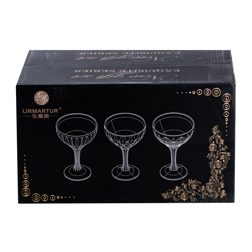 Набір креманок для мартіні 6 шт по 290 мл на високій ніжці HP519 Київ - фото 3