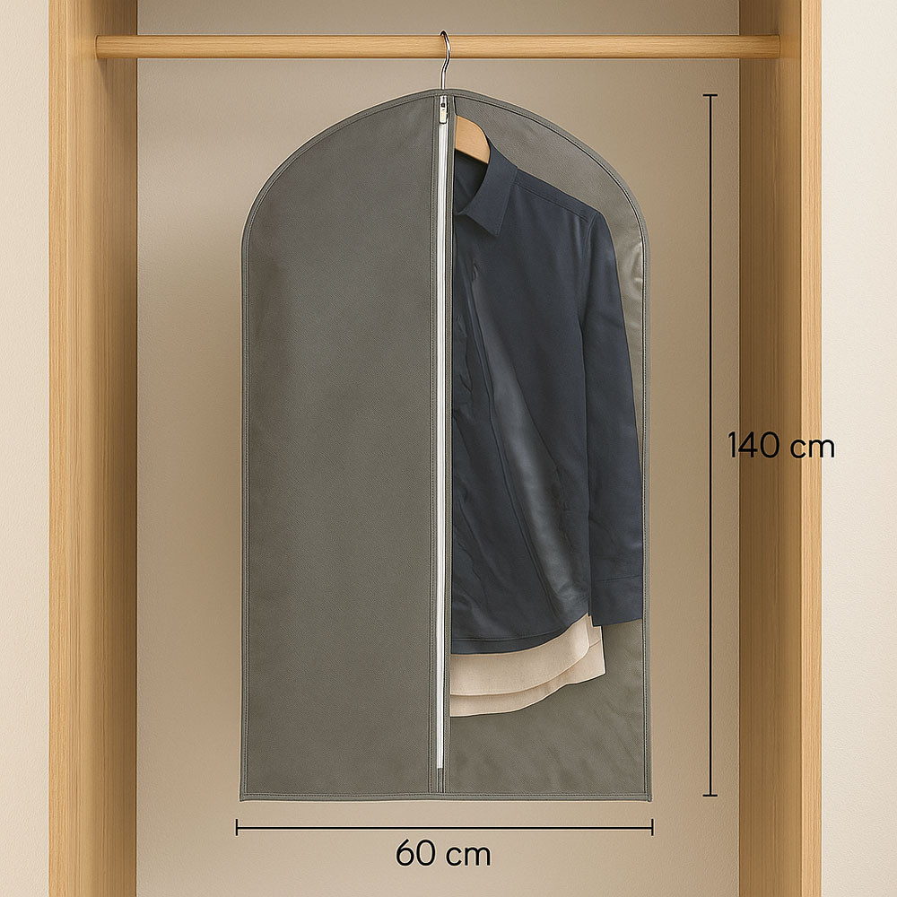 1шт Чохол для одягу на змійці 140х60см,напівпрозорий,Сірий SBR Київ - фото 9