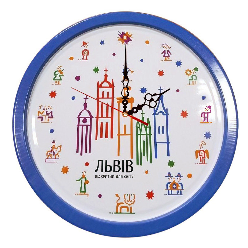 Настінний годинник сувенірний з видами Львова Київ - фото 1