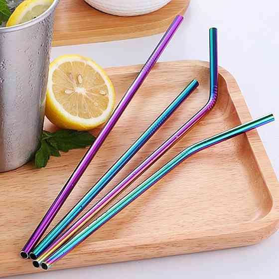 Многоразовые металлические соломинки хамелеон 4 шт. Киев