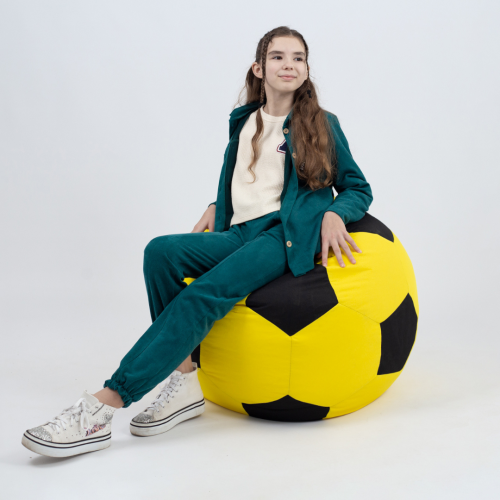 Крісло-м'яч Хатка Жовтий із чорним Дитячий 70х70 Київ