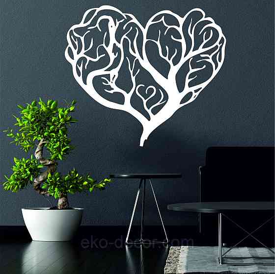Декоративное настенное Панно «Дерево сердце» Декор на стену 90*79 см., Белый Киев