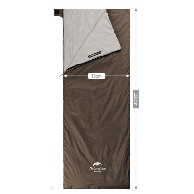 Спальник надлегкий Naturehike Summer LW180 NH21MSD09 лівий, (15°C), p-p M, коричневий Київ - фото 2