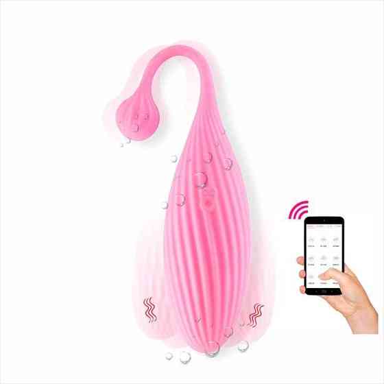 Смарт віброяйце з дистанційне керуванням вібратор SVAKOM Primo Wine для жінок 15,8 см Рожевий Вінниця