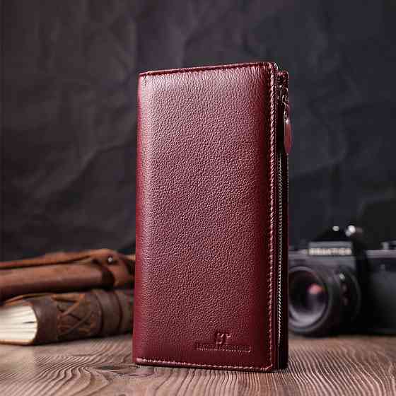 Современный кошелек-клатч для стильных женщин из натуральной кожи ST Leather 22534 Бордовый Киев