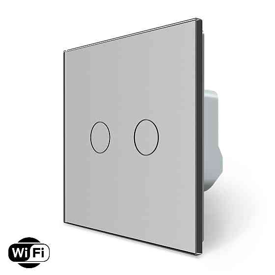LIVOLO Розумний сенсорний Wi-Fi вимикач 2 сенсора LIVOLO сірий матове скло Коломыя