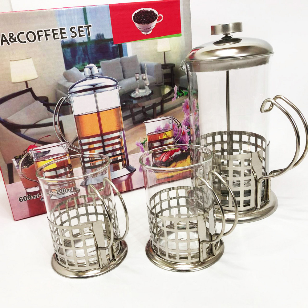 Чайник заварочный френч пресс UNIQUE UN-1155 0.6 л, Чайники для заварки, Домашний френч-пресс JR-71 Львов - изображение 7