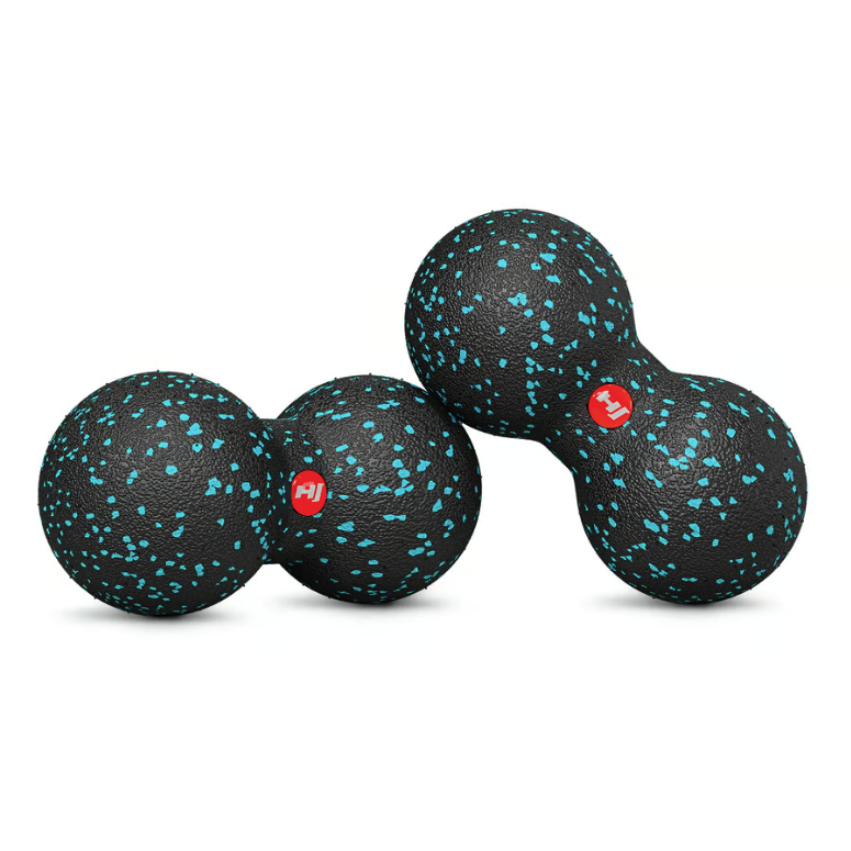 Масажний м'яч подвійний EPP 80 мм Hop-Sport HS-D008MB чорно-блакитний Київ - фото 3