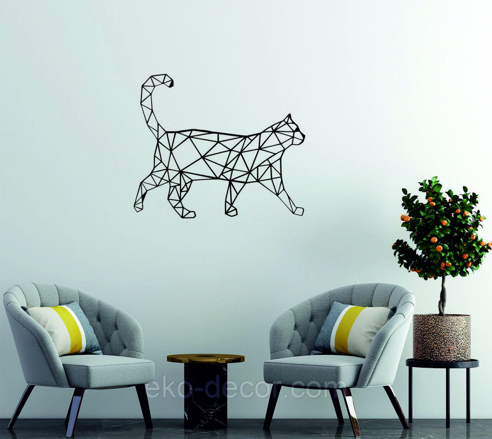 Декоративное настенное Панно «Кот» Декор на стену 110*92 см, Черный Киев - изображение 7