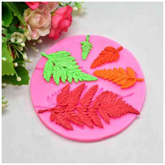 Молд кондитерский Листья папоротника 92 мм розовый Киев