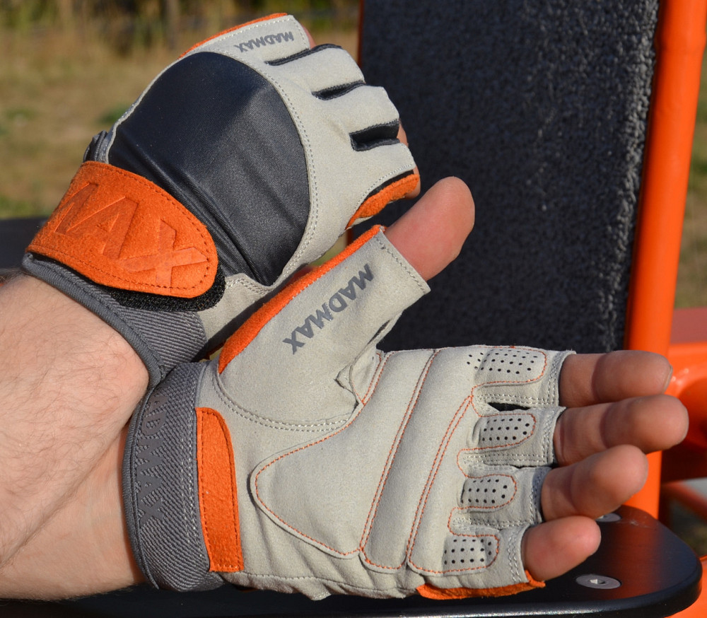 Рукавички для фітнесу MadMax MFG-850 Crazy Grey/Orange XL Каменское - изображение 6