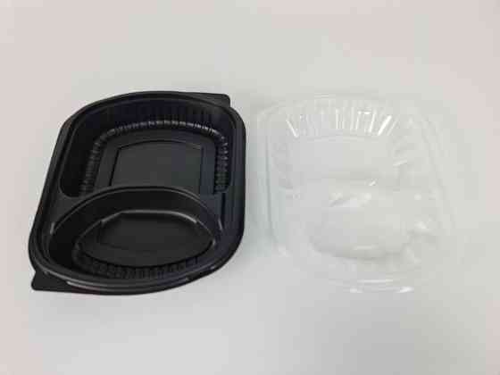 Контейнер PP T-2 (210/170/48) черный с крышкой (50 шт) Харьков