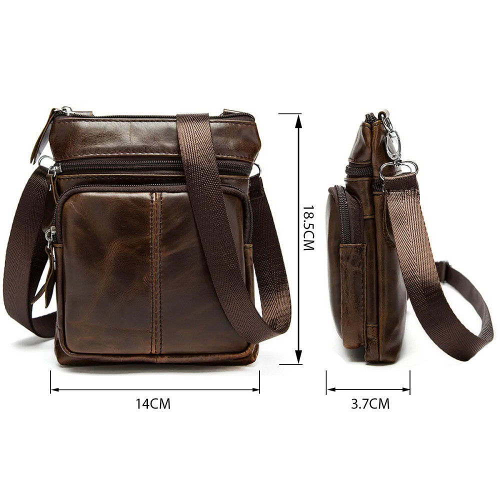 Сумка мужская кожаная Коричневая (Vintage) Киев - изображение 17