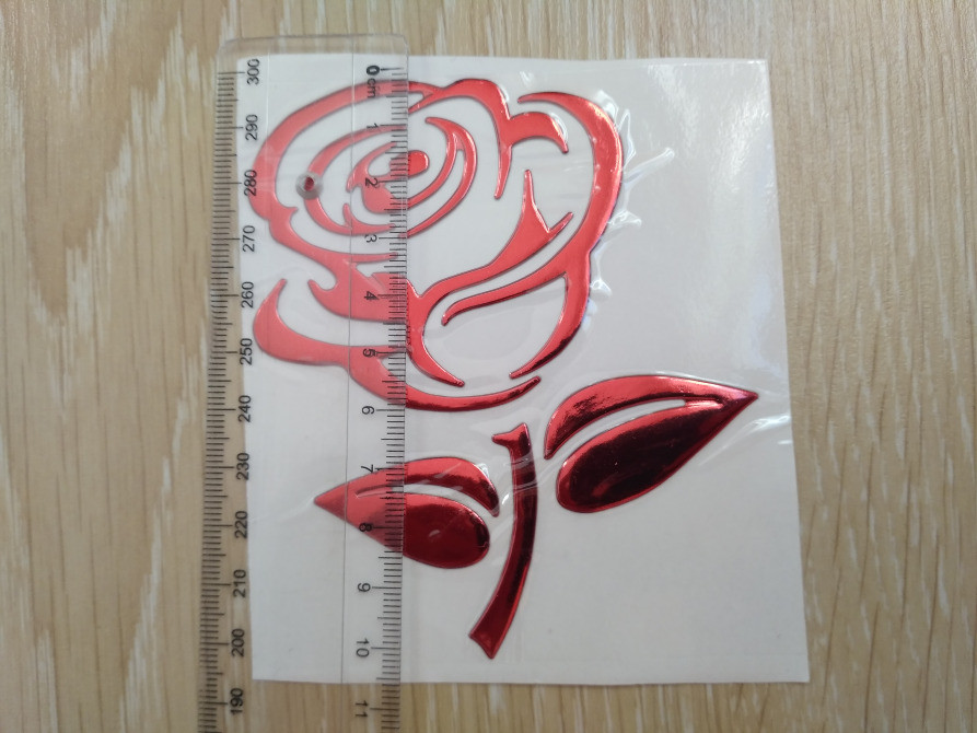 Наклейка на авто Роза Червона опукла Київ - фото 4