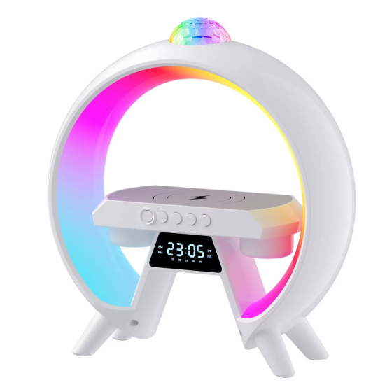 Лампа настільна HM-G66 смарт нічник із проєкцією USB Bluetooth з бездротовою зарядкою Білий Київ