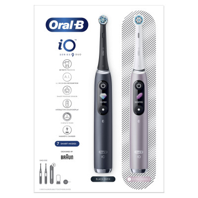 Електрична зубна щітка Oral-B Series 9 DUO iOM9d.2J2.2AD Рожева+Чорна (2) (4210201411574) Вінниця - фото 8