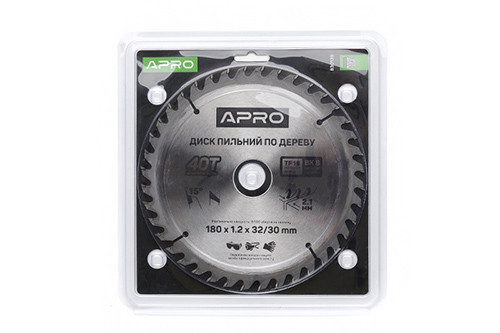 Диск пильный по дереву 180х32(30)х40Т APRO Ровно - изображение 1