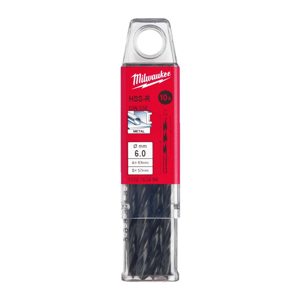 Свердло по металу HSS-R MILWAUKEE DIN338, діаметр 6,0 мм (10шт), пластикова коробка Одеса - фото 1
