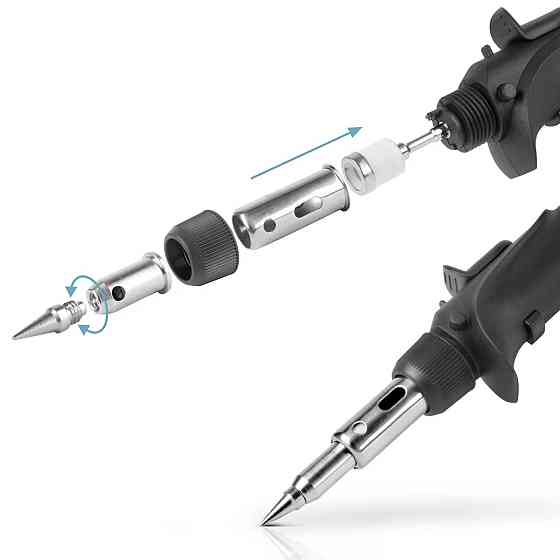 Паяльник газовий у наборі з насадками та пристосуваннями 8 пр., у ложементі FORSAGE F-248BSI Одеса