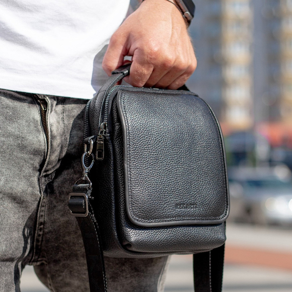 Мужская кожаная сумка-барсетка 22х18х9, мессенджер через плечо с ручкой TD-22011 Каменское - изображение 4