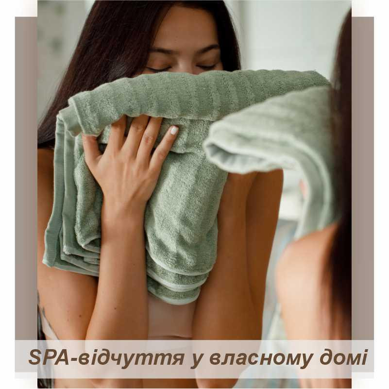 Набор Полотенец Lovely Svi - Комплект Банных Полотенец 3 шт: 70 x 140 см, 50 x 90 см, 33 x 33 см Зеленый Киев - изображение 7