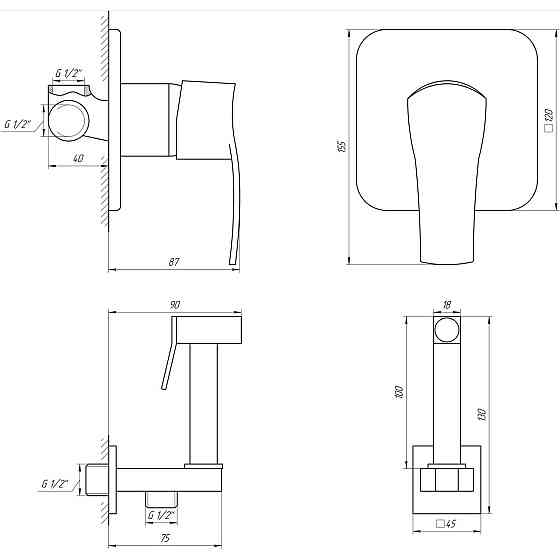Смеситель гигиенический Globus Lux Queensland GLQU-0110-Q (000018400) Киев