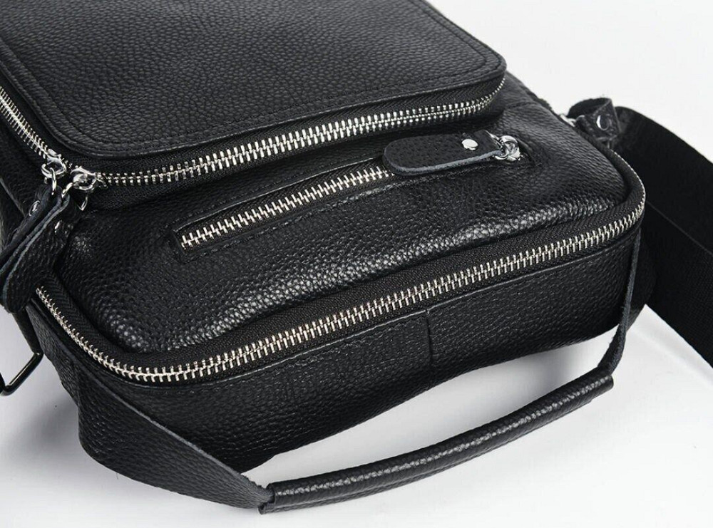 Сумка месенджер шкіряна Vintage 20247 Чорна Київ - фото 8