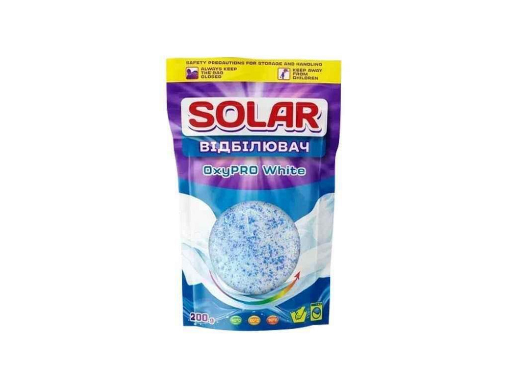 Відбілювач 200г для тканин Кисневий OXYPRO WHITE ТМ SOLAR Київ - фото 1