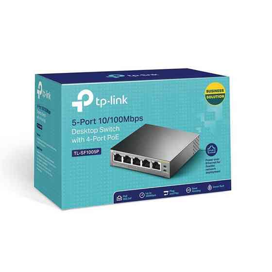 Комутатор TP-Link TL-SF1005P (1хFE, 4xFe PoE, max 53W) Ні Харків