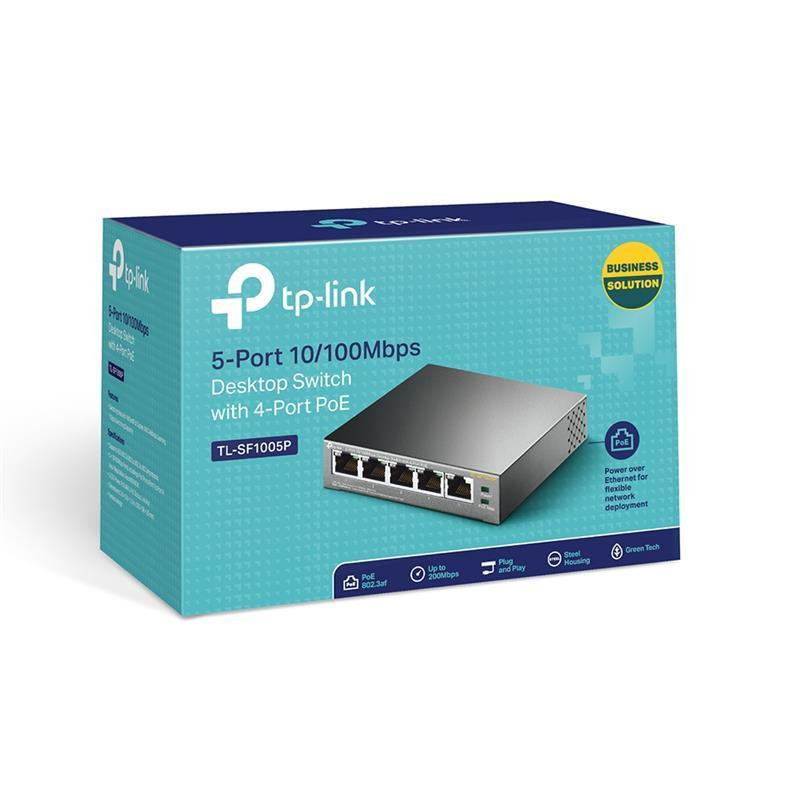 Комутатор TP-Link TL-SF1005P (1хFE, 4xFe PoE, max 53W) Ні Харків - фото 4