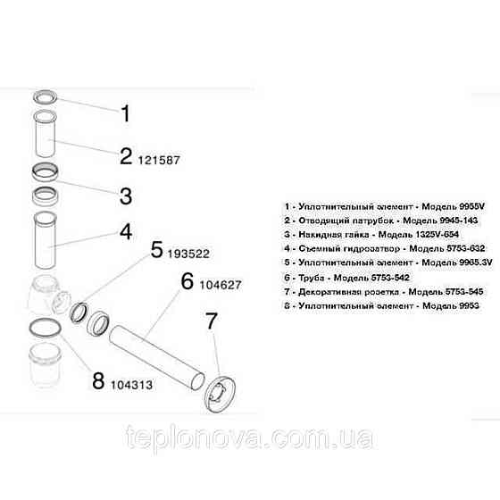 Сифон для раковины VIEGA 1 1/4″ х1 1/4″ метал. хром бутыл. б/г 100674 Черновцы