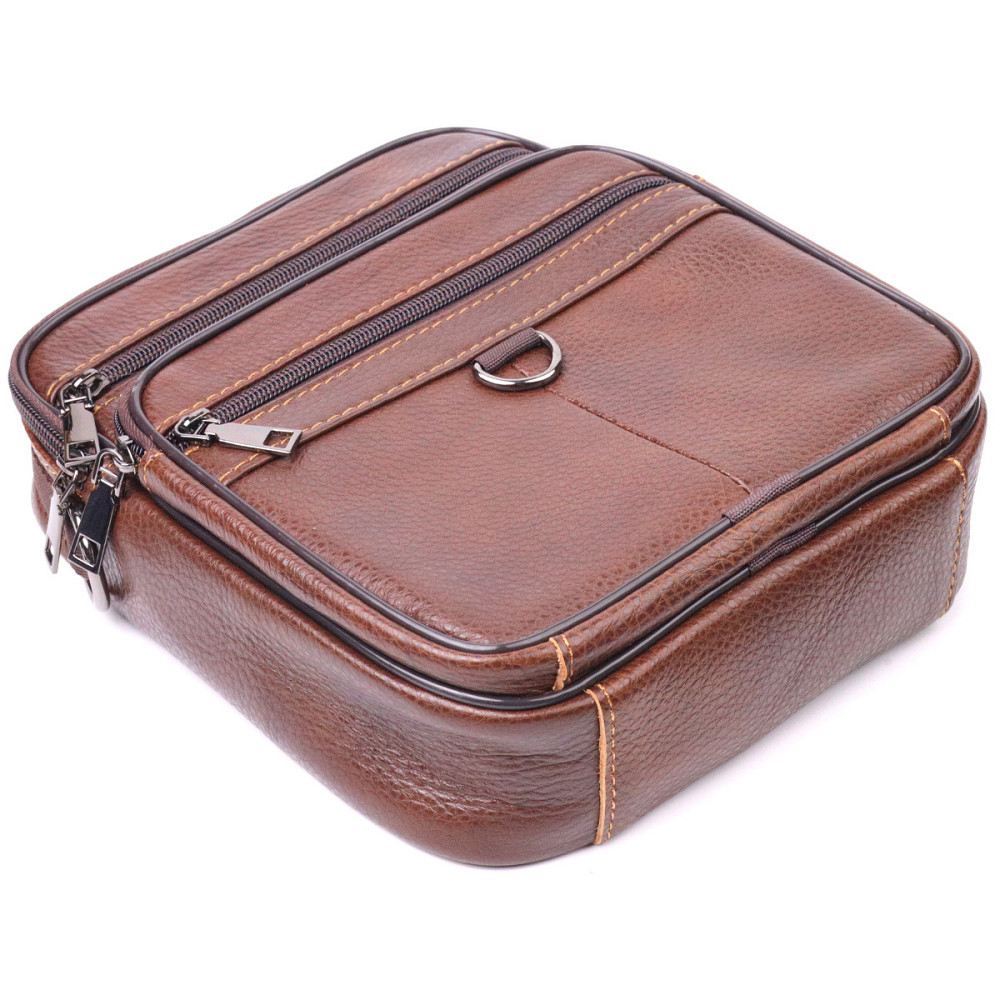 Чудова чоловіча сумка з натуральної шкіри 21279 Vintage Коричнева Київ - фото 6