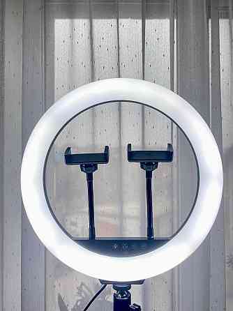 Кільцева LED лампа 26 см з тримачем для телефону, гнучкою ніжкою, регулюванням світла та пультом керування Одеса