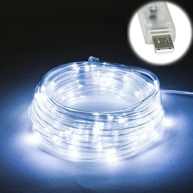 Гирлянда USB светодиодная для дома Роса Холодный белый 10 м Коломия - фото 3