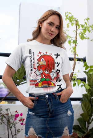 Футболка чоловіча з аніме принтом Кнукклес Екхідна Схадов Хедгехог оверсайз (S/M/L) Чорний AnimeJ0016 Дніпро