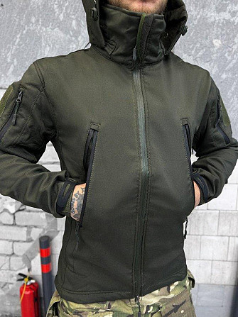 Мужская тактическая куртка софтшел Kord олива прочная XXL Киев - изображение 18