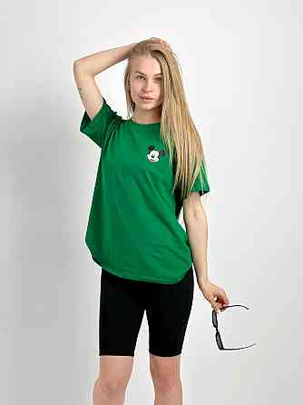 Жіночий комплект з футболкою та велосипедками рубчик Active Київ