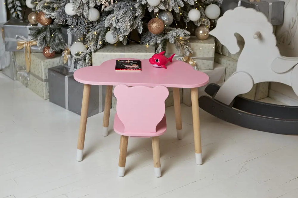 Дитячий столик Хмара (Рожевий) та стільчик Ведмедик (Рожевий) Вінниця - фото 6