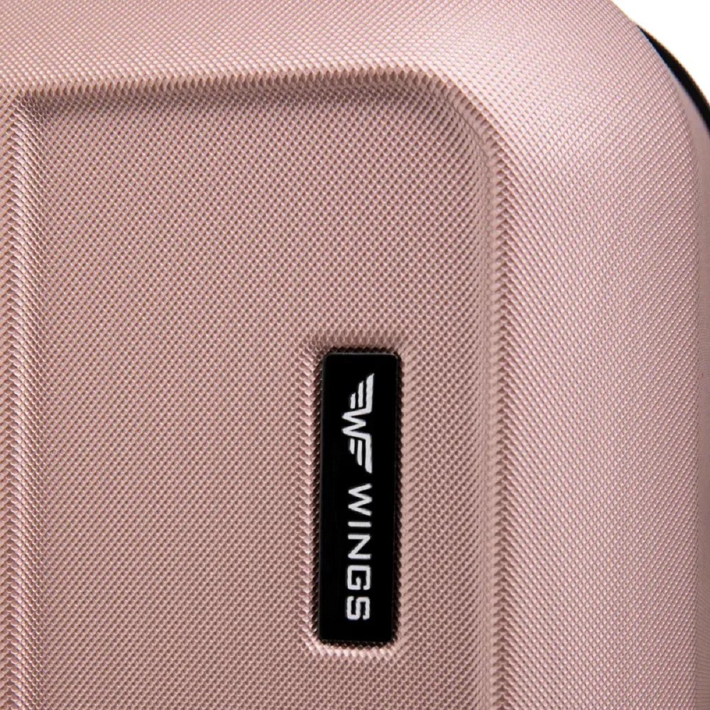 Валіза пластикова WINGS HRR01 велика 75 см золотисто-рожева Київ - фото 6