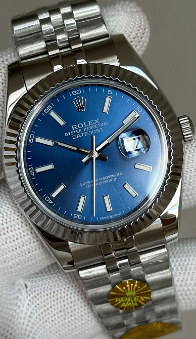 Швейцарские часы Rolex Datejust Silver-Blue. Киев - изображение 5